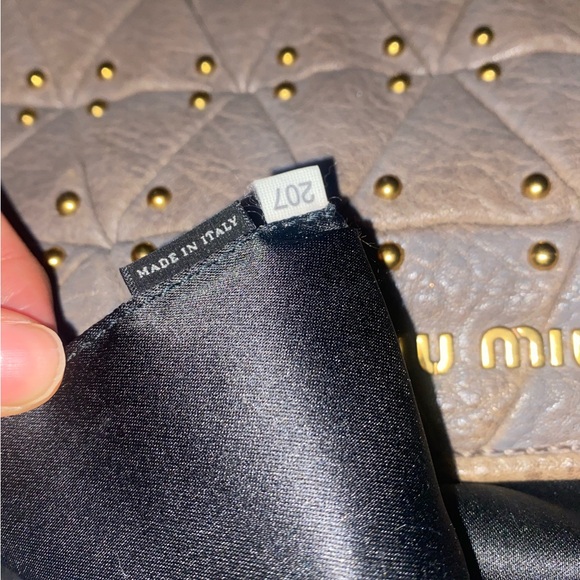 Miu Miu Quilted and Gold Studded Brown Bag - Picture 8 of 8